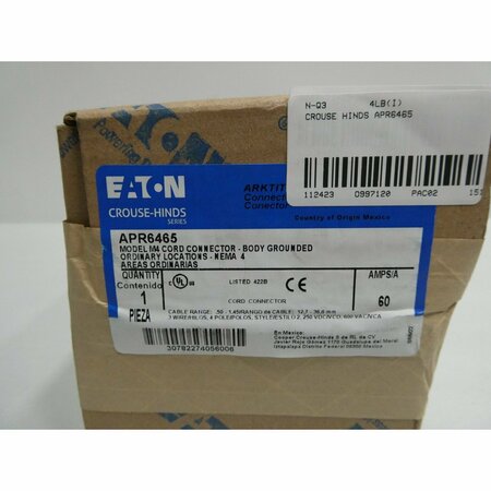 Crouse Hinds APR6465 ARKTITE CONNECTOR 4P 3W 60A AMP 600V-AC RECEPTACLE 1667425